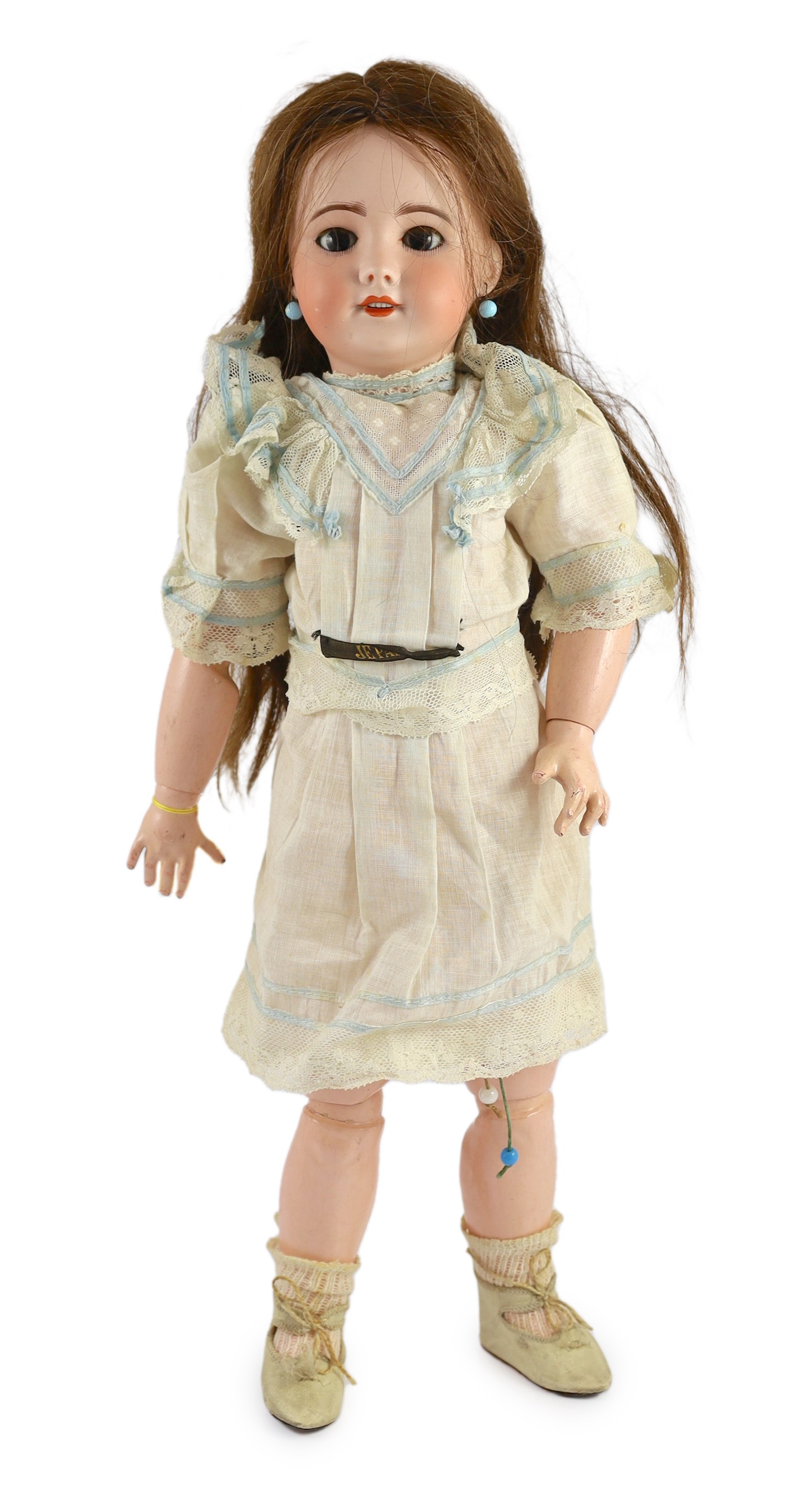 An S.F.B.J. talking bisque doll, French, circa 1900, 22in.